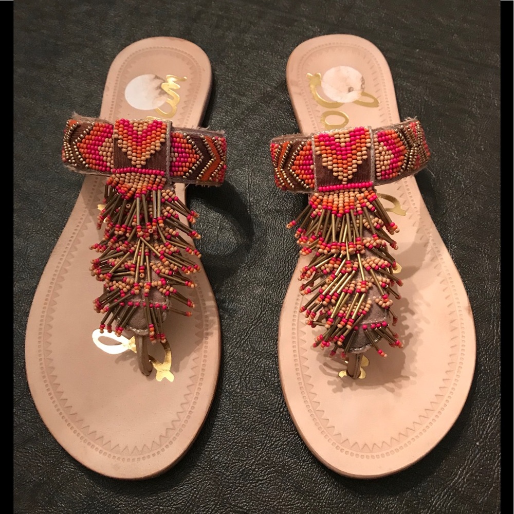 Sam Edelman beaded thong sandals size 6 1/2